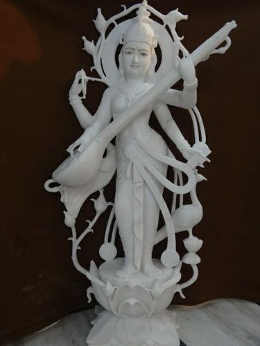 White Marble Saraswati Mata Statue