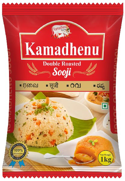 Kamadhenu Organic Rava Flour, Packaging Type : Plastic Bag