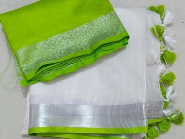 Pure Linen Saree with Blouse