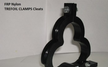 FRP Nylon Trefoil Clamp, Color : Black