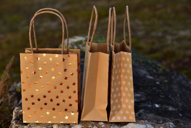 Plain paper bags, for Gift Packaging, Shopping