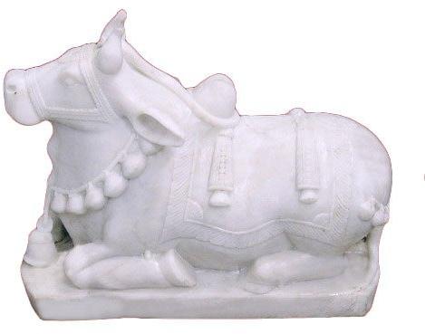 Plain Marble Nandi Statue, Color : White