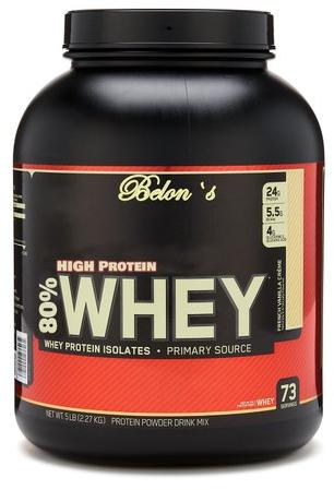 BelonS 80% High Whey Protein Powder, Packaging Size : 5 LBS (2.27 Kg)