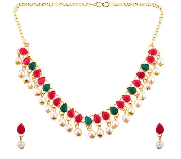 Polished Alloy MNT1169 CZ Jewellery Set, Occasion : Party Wear