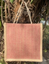 Pink Herringbone Jute Trendy Tiffin Bags, Capacity : 5kg