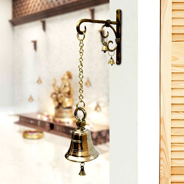 Brass Iron Bell With Wall Hanger, for Decoration Use, Feature : Attractive Look, Durable, Fine Finish