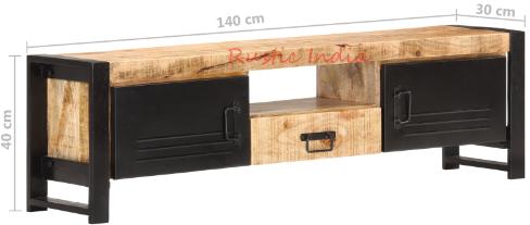 Designer Iron & Wooden TV Cabinet, Size : 140x30x40 cms