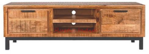 Rectangle Iron & Wooden TV Cabinet, Size : 150x40x45 cms