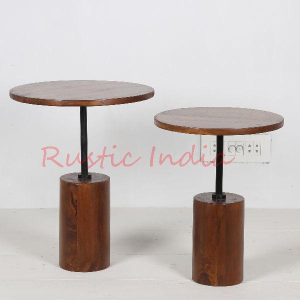 Fancy Iron & Wooden Side Table, Size : 40x40x50 cms, 35x35x45 cms