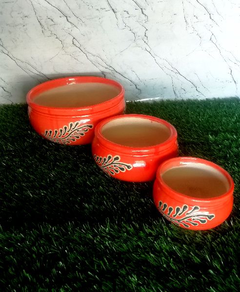 Polished Ceramic Round Bonsai Pot, for Decoration, Color : Multi Color