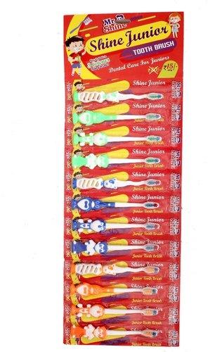 Mr Shine Plastic Toothbrush, Color : Multi Coloured