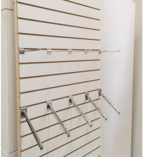 Wooden Stainless Steel Slat Wall Panel, for Showroom