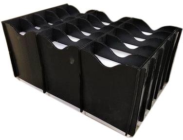 Rectangle PP Corrugated Conductive Box, Color : Black
