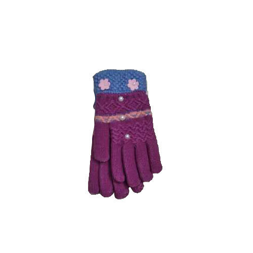 Hotmod Ladies Designer Woolen Gloves, Color : Purple