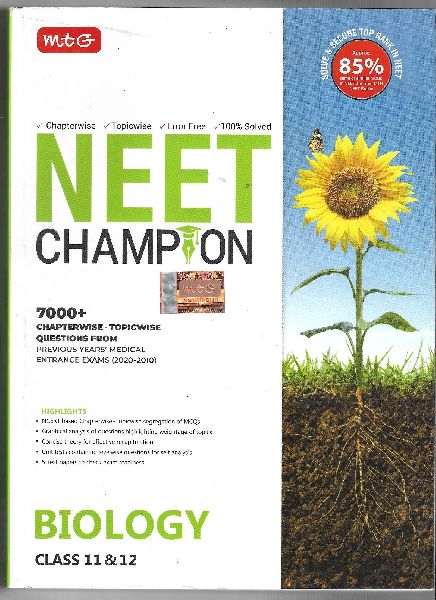 MTG NEET CHAMPION FOR BIOLOGY FOR 11TH &12TH STD CBSE