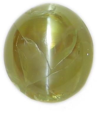Oval Chrysoberyl Cats Eye Gemstone, Color : Greenish Yellow