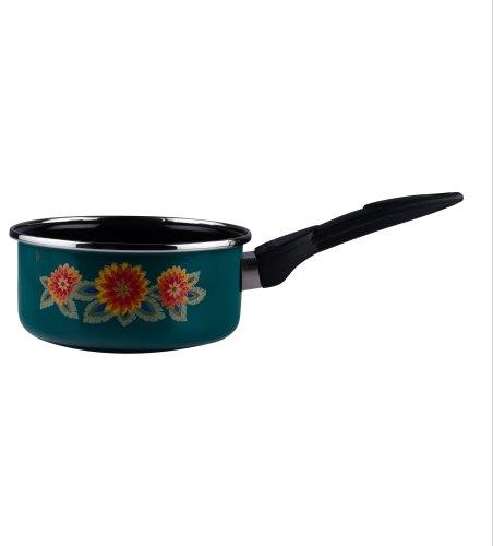 Enamel Vitreous Floral Milk Pan