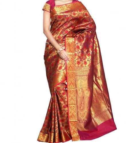 Brocade Zari Saree, Feature : Anti-Wrinkle, Comfortable, Dry Cleaning