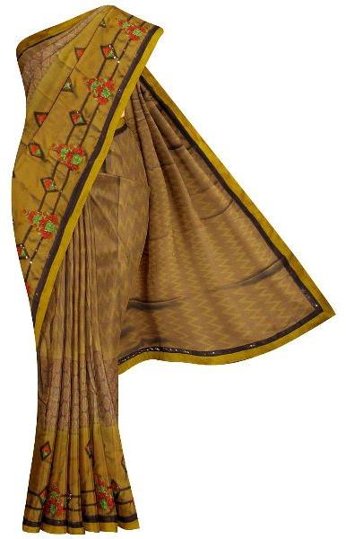 Embroidered Synthetic Saree