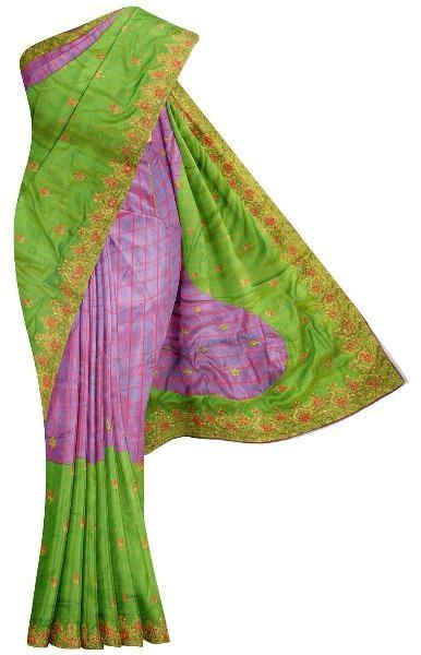 Cotton Fancy Embroidered Saree, Feature : Impeccable Finish