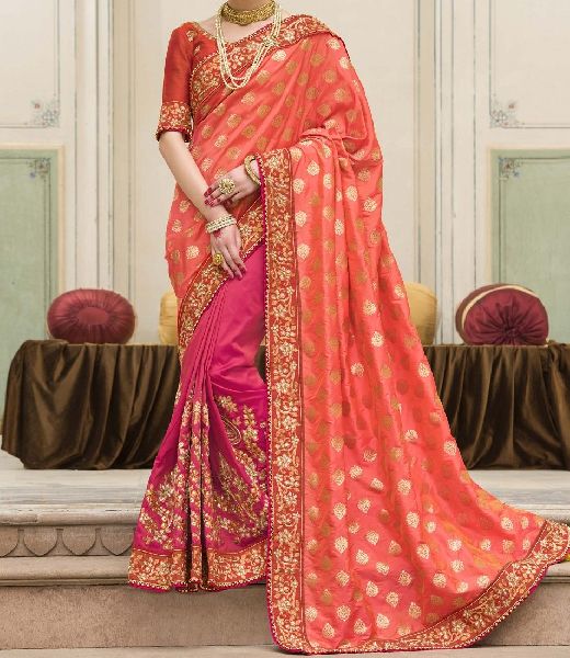 Traditional Wedding Saree, for Dry Cleaning, Packaging Type : Packet, Poly Bag