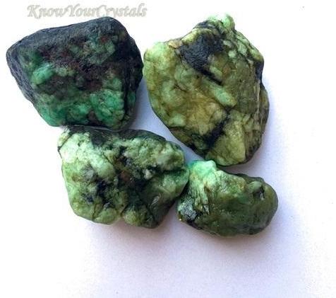 Stone Rough Emerald, for Healing Stone, Color : Green