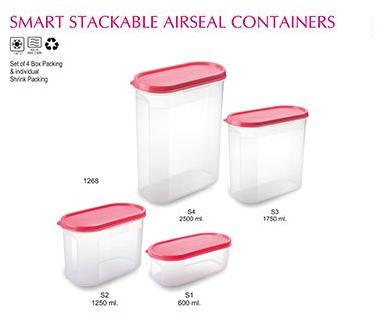 Plastic Smart Stackable Airseal Container, Color : Transparent