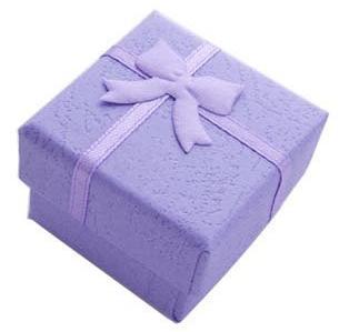 Square Embroidered Ring Packing Boxes, Color : Purple