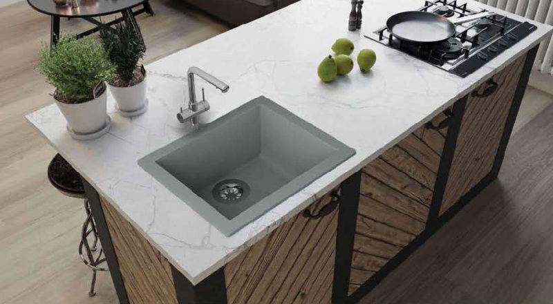 21x18 Inch Quartz Kitchen Sink, Shape : Square