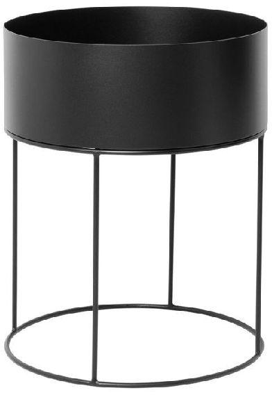 Black Polished Iron Round Plant Stand, Feature : Durable, Fine Finishing, High Strength