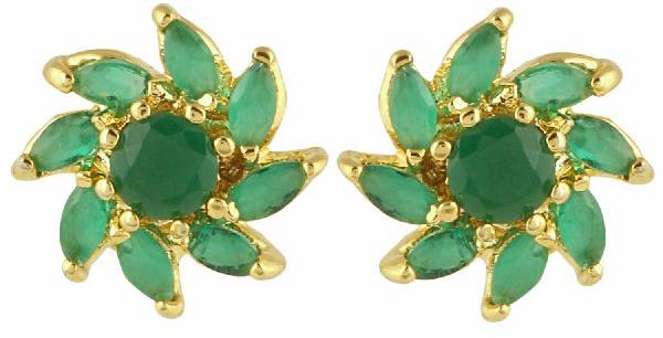 Buy Pista Green Premium Quality Designer American Diamond Fancy Long  Earrings Online From Surat Wholesale Shop