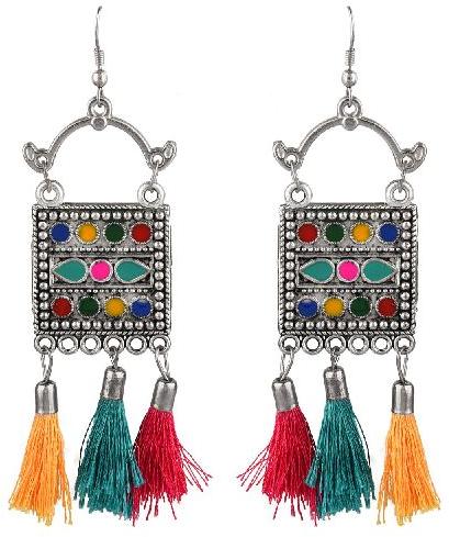 Buy LUCENTARTS JEWELLERY AFGHANI OXIDISED SILVER JHUMKA EARRINGS FOR GIRLS  AND WOMEN Online at Best Prices in India  JioMart