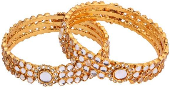 Bollywood faux kundan bridal bracelet bangle set