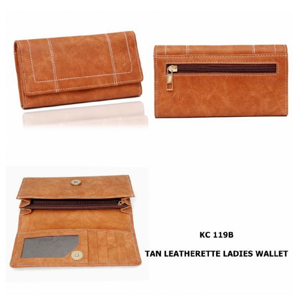 Ladies Tan Leatherette Wallet