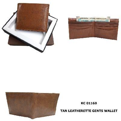 Mens Tan Leatherette Wallet, for Credit Card, Personal Use, Packaging Type : Paper Box