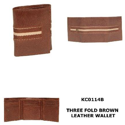 Mens Three Fold Leather Wallet, Packaging Type : Carton Box