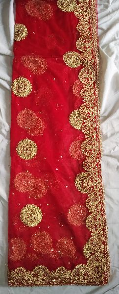 Embroidered Net bridal dupatta, Occasion : Party Wear, Wedding Wear