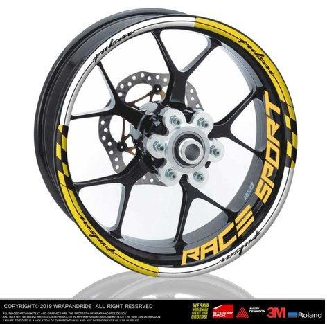 Wrap ride Vinyl Pulsar RS Rim Sticker, Pattern : Printed