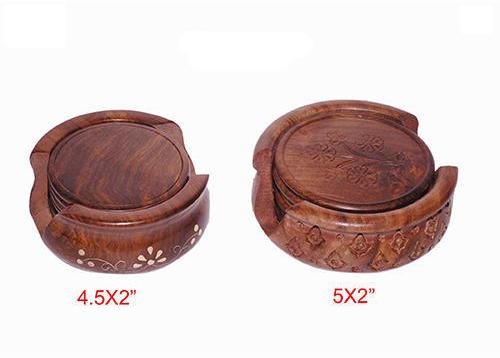 Round Wooden Coaster Sets, for Home