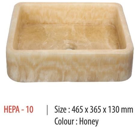 Rectangular Onyx Stone Wash Basin, Color : Honey