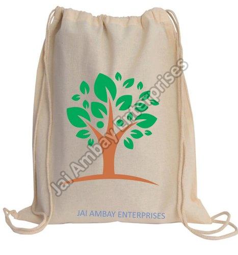 Printed Cotton Drawstring Bag