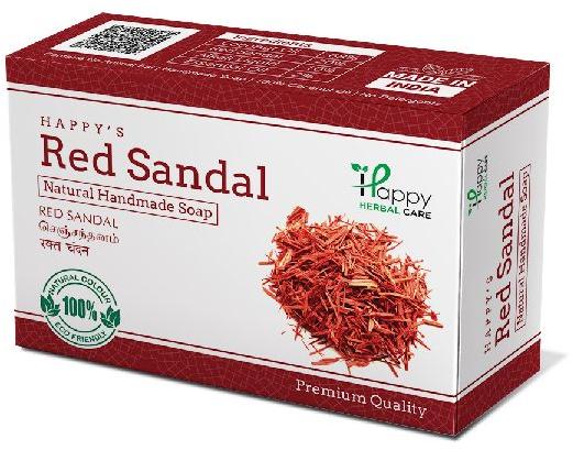 Square Handmade Herbal Red Sandal Soap, for Bathing, Personal, Skin Care, Form : Solid