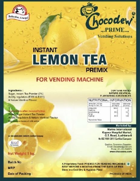Chocodew Lemon Tea Premix, Packaging Type : Pouch