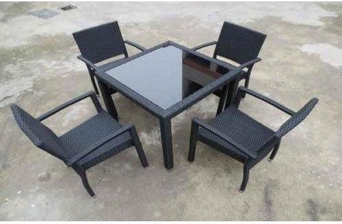Garden Dining Table, Color : Black