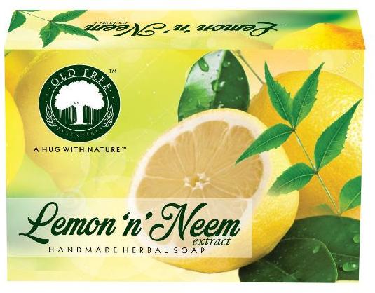 Old Tree Lemon & Neem Soap, for Bathing, Personal, Feature : Basic Cleaning, Good Fragrance