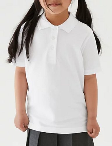 GIRLS RESIST SCHOOL POLO SHIRTS, Color : White