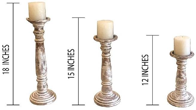 Polished Wooden Candle Holder, for Good Quality, Long Life, Pattern : Hand Painted