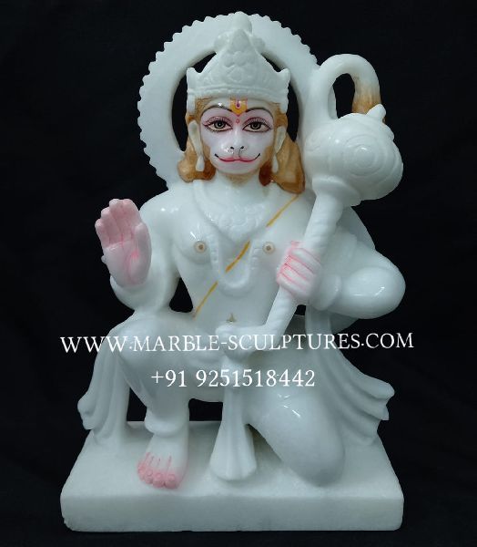 Marble Hanuman Statue, For Worship, Temple, Interior Decor, Office ...