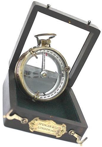 Brass Stylish Glass Compass, Size : 1.75 INCH