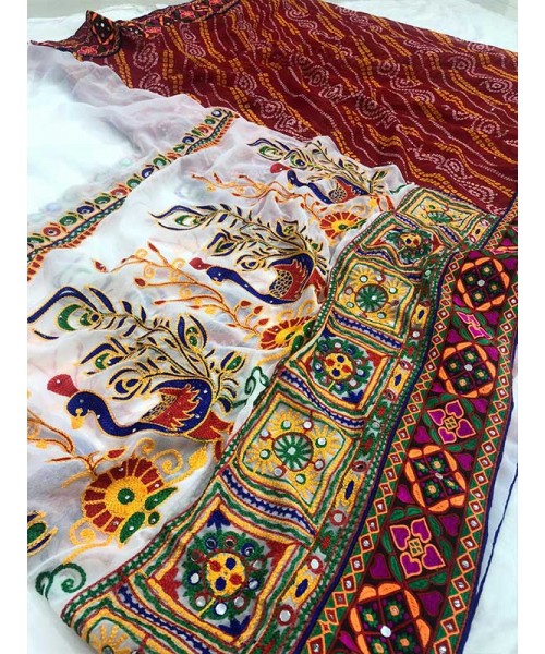 Multicolor Embroidered Saree